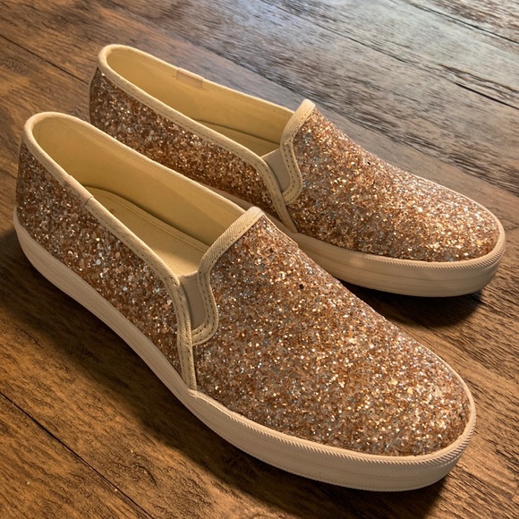 keds kate spade Shoes Very Gently Used Keds Glitter Slip Ons Poshmark